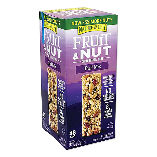 Nature Valley Granola Bars, Chewy Fruit and Nut Trail Mix, 1.2 oz Pouch, 48/Box (GEM19696)