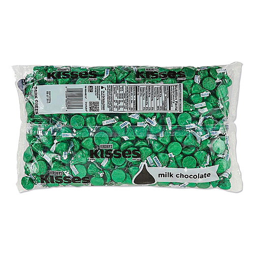 Hershey's KISSES Milk Chocolate, Green Wrappers, 66.7 oz Bag (60347)