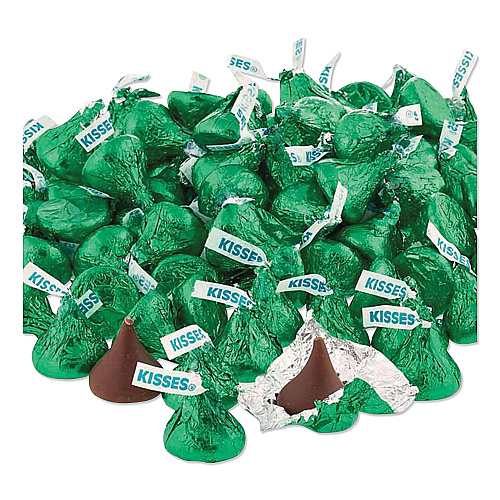 Hershey's KISSES Milk Chocolate, Green Wrappers, 66.7 oz Bag (60347)