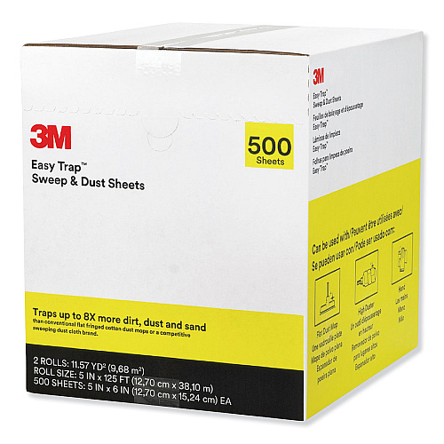 3M Easy Trap Duster, 5" x 125 ft, White, 250 Sheet/Roll, 2 Rolls/Carton (55655W)
