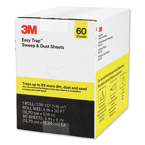 3M Easy Trap Duster, 5" x 30 ft, White, 60 Sheet Roll/Box, 8 Boxes/Carton (59032WCT)