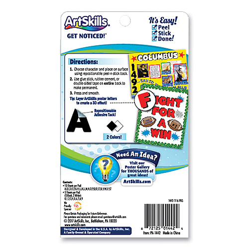 ArtSkills Black and White Poster Letters and Numbers, 10"h, 310/Pack (PA1442)