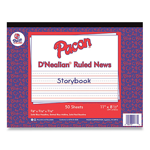 Pacon Multi-Program Picture Story Paper, 30 lb Bond Weight, 1/2" Long Rule, One-Sided, 8.5 x 11, 500/Pack (2693)
