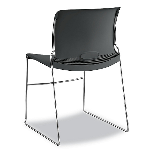 HON Olson Stacker High Density Chair, Supports Up to 300 lb, 17.75" Seat Height, Lava Seat, Lava Back, Chrome Base, 4/Carton (4041LA)