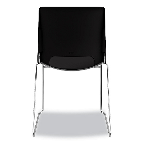 HON Motivate High-Density Stacking Chair, Supports Up to 300 lb, 17.75" Seat Height, Onyx Seat, Black Back, Chrome Base, 4/Carton (MS101ON)