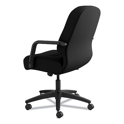 HON Pillow-Soft 2090 Series Managerial Mid-Back Swivel/Tilt Chair, Supports Up to 300 lb, 17" to 21" Seat Height, Black (2092CU10T)