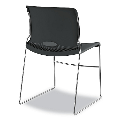 HON Olson Stacker High Density Chair, Supports Up to 300 lb, 17.75" Seat Height, Lava Seat, Lava Back, Chrome Base, 4/Carton (4041LA)