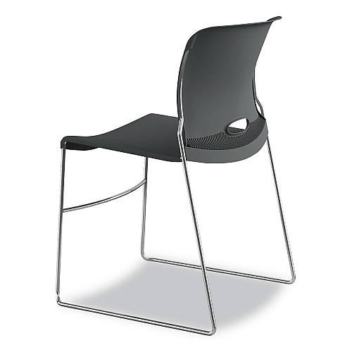 HON Olson Stacker High Density Chair, Supports Up to 300 lb, 17.75" Seat Height, Lava Seat, Lava Back, Chrome Base, 4/Carton (4041LA)