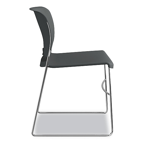 HON Olson Stacker High Density Chair, Supports Up to 300 lb, 17.75" Seat Height, Lava Seat, Lava Back, Chrome Base, 4/Carton (4041LA)