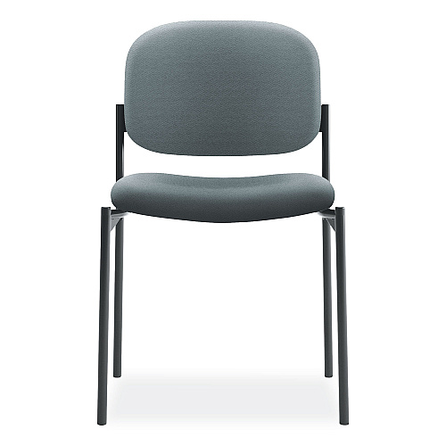 HON VL606 Stacking Guest Chair without Arms, Fabric Upholstery, 21.25" x 21" x 32.75", Charcoal Seat, Charcoal Back, Black Base (VL606VA19)