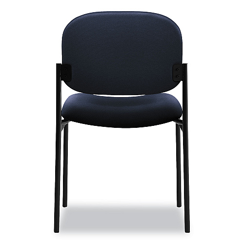 HON VL606 Stacking Guest Chair without Arms, Fabric Upholstery, 21.25" x 21" x 32.75", Navy Seat, Navy Back, Black Base (VL606VA90)
