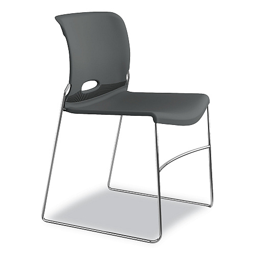 HON Olson Stacker High Density Chair, Supports Up to 300 lb, 17.75" Seat Height, Lava Seat, Lava Back, Chrome Base, 4/Carton (4041LA)