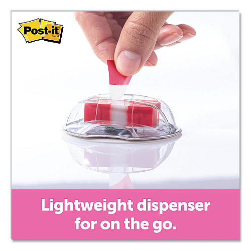 Post-it Page Flags in Desk Grip Dispenser, 1 x 1.75, Red, 200/Dispenser (680HVRD)