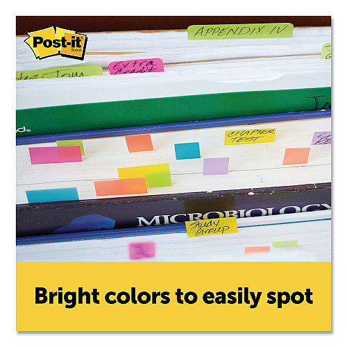 Post-it Page Flag Markers, Assorted Bright Colors, 50 Sheets/Pad, 10 Pads/Pack (67010AB)