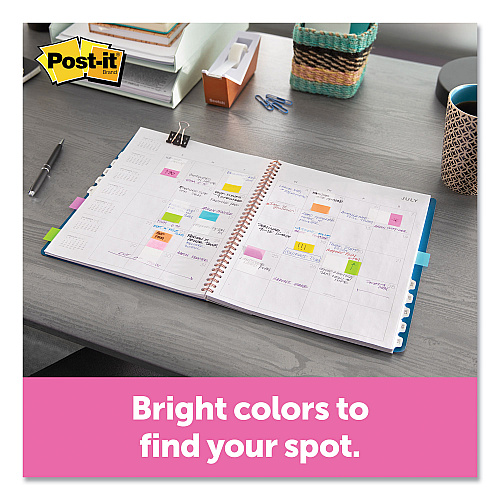Post-it Page Flags in Portable Dispenser, Assorted Brights, 60 Flags/Pack (680EGALT)