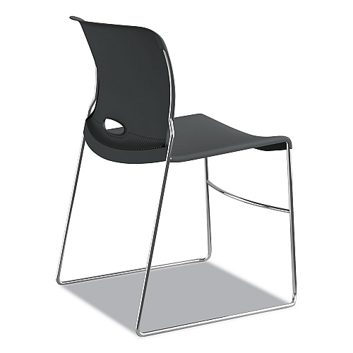HON Olson Stacker High Density Chair, Supports Up to 300 lb, 17.75" Seat Height, Lava Seat, Lava Back, Chrome Base, 4/Carton (4041LA)