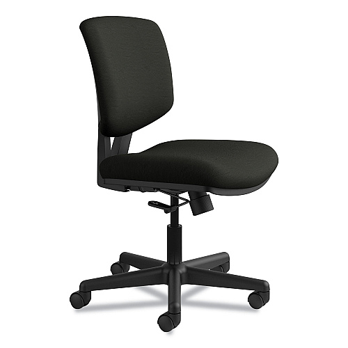 HON Volt Series Leather Task Chair, Supports Up to 250 lb, 18" to 22.25" Seat Height, Black (5701SB11T)
