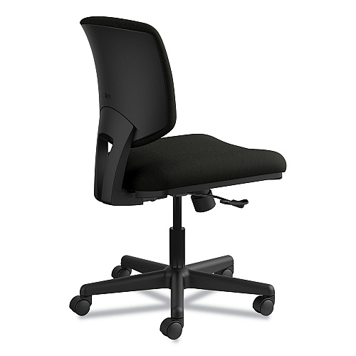 HON Volt Series Leather Task Chair, Supports Up to 250 lb, 18" to 22.25" Seat Height, Black (5701SB11T)