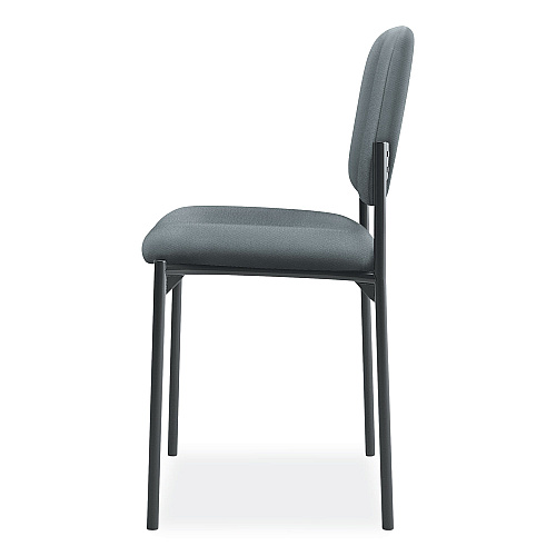 HON VL606 Stacking Guest Chair without Arms, Fabric Upholstery, 21.25" x 21" x 32.75", Charcoal Seat, Charcoal Back, Black Base (VL606VA19)