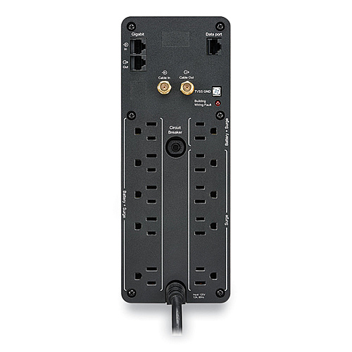 APC BN1500M2 Back-UPS PRO BN Series Battery Backup System, 10 Outlets, 1,500 VA, 1,080 J