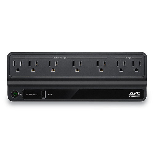 APC BN650M1 Back-UPS 650 VA Battery Backup System, 7 Outlets, 650 VA, 490 J (BVN650M1)