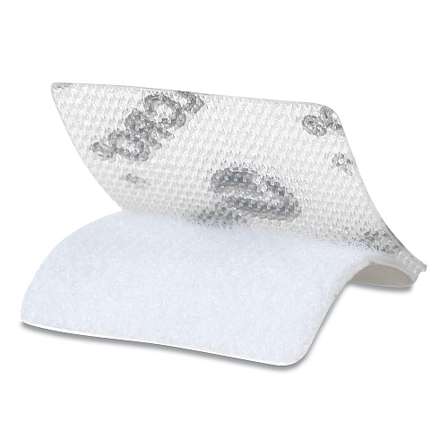Velcro Sticky-Back Fasteners, Removable Adhesive, 0.88" x 0.88", Clear, 12/Pack (91330)