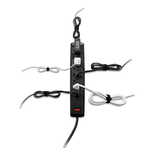 Velcro ONE-WRAP Pre-Cut Thin Ties, 0.25" x 8", Black, 25/Pack (91141)