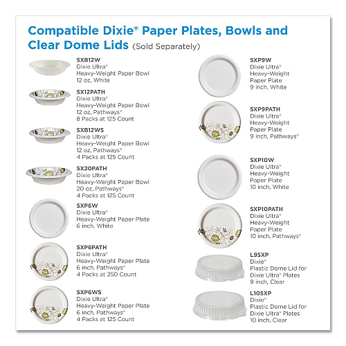 Dixie Pathways Heavyweight Paper Bowls, 20 oz, Green/Burgundy, 500/Carton (SX20PATH)