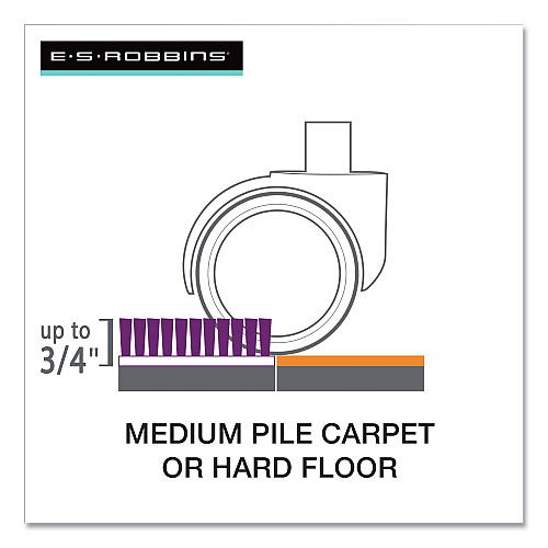 ES Robbins Floor+Mate, For Hard Floor to Medium Pile Carpet up to 0.75", 46 x 48, Clear (121442)