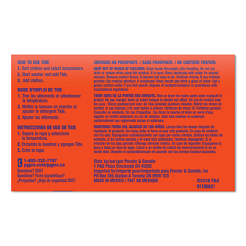 Tide&reg; Vending-Design Laundry Detergent, Powder, 1.5 oz., 156 Packs (49340)