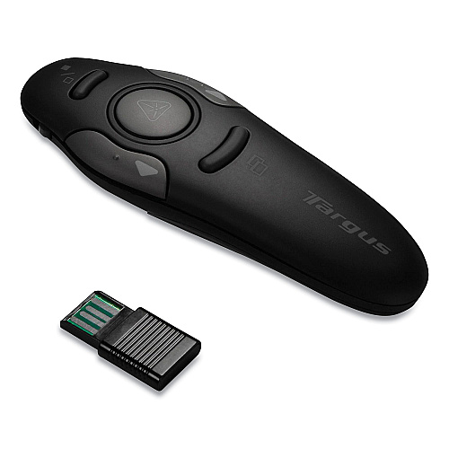 Targus Wireless USB Presenter with Laser Pointer, Class 2, 50 ft Range, Black (AMP16US)
