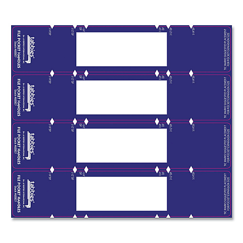 Tabbies File Pocket Handles, 9.63 x 2, Dark Blue/White, 4/Sheet, 12 Sheets/Pack (68807)
