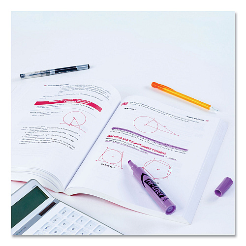 Avery HI-LITER Desk-Style Highlighters, Fluorescent Purple Ink, Chisel Tip, Purple/Black Barrel, Dozen (24060)