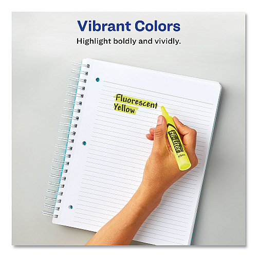 Avery HI-LITER Desk-Style Highlighters, Fluorescent Green Ink, Chisel Tip, Green/Black Barrel, Dozen (24020)