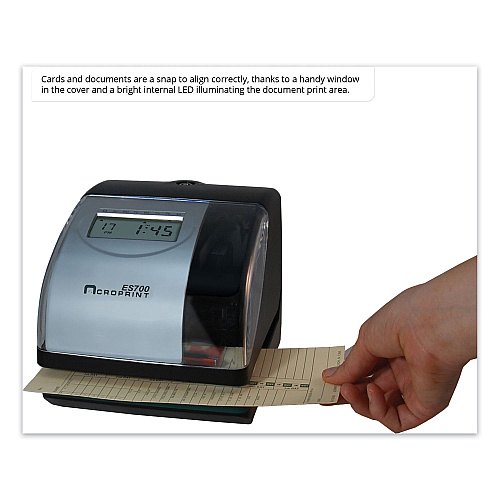 Acroprint ES700 Atomic Electronic Time Recorder and Document Stamp, Digital Display, Black/Silver (010182000)