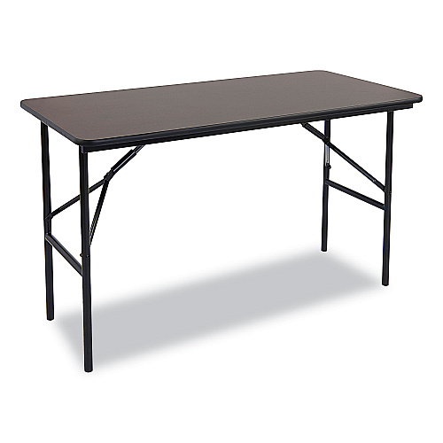 Iceberg OfficeWorks Classic Wood-Laminate Folding Table, Straight Legs, Rectangular, 48" x 24" x 29", Walnut (55304)