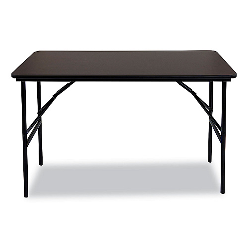 Iceberg OfficeWorks Classic Wood-Laminate Folding Table, Straight Legs, Rectangular, 48" x 24" x 29", Walnut (55304)