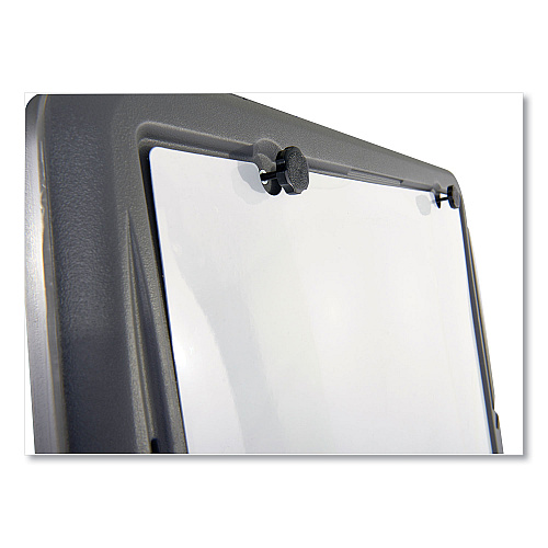 Iceberg Ingenuity Presentation Flipchart Easel with Dry Erase Surface, 33 x 28, 73" Tall Easel, Charcoal Polyethylene Frame (30237)