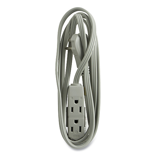 GE Power Strip, 3 Outlets, 8 ft Cord, Gray (5055243027)