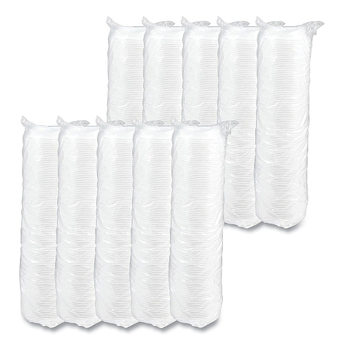 Dart Optima Reclosable Lid, Fits 12 oz to 24 oz Foam Cups, White, 100 Pack, 10 Packs/Carton (16RCL)