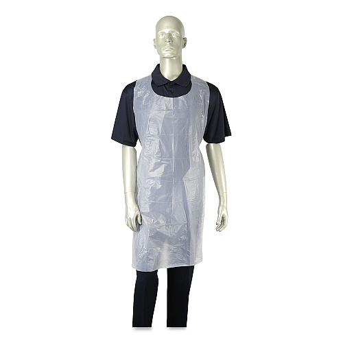 AmerCareRoyal Poly Apron, 28 x 46,  One Size Fits All, White, 100/Pack, 10 Packs/Carton (DA2846)