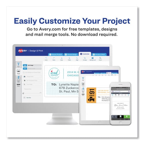 Avery Easy Peel White Address Labels w/ Sure Feed Technology, Laser