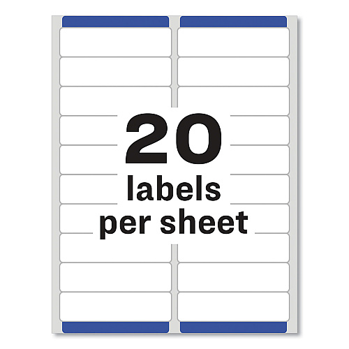Avery Easy Peel White Address Labels w/ Sure Feed Technology, Inkjet Printers, 1 x 4, White, 20/Sheet, 25 Sheets/Pack (8161)