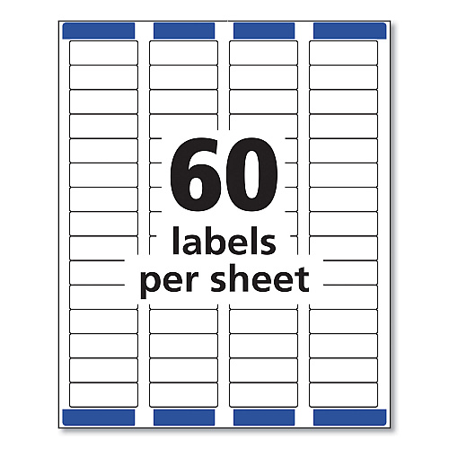 Avery Easy Peel White Address Labels w/ Sure Feed Technology, Laser Printers, 0.66 x 1.75, White, 60/Sheet, 25 Sheets/Pack (5195)