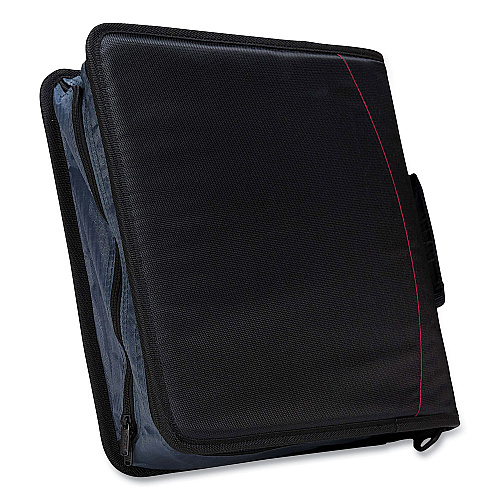 Case it Mighty Zip Tab Binder, 3 Rings, 3" Capacity, 11 x 8.5, Black (D146BLACK)