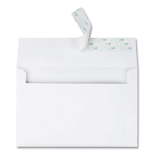 Quality Park Greeting Card/Invitation Envelope, A-9, Square Flap, Redi-Strip Adhesive Closure, 5.75 x 8.75, White, 100/Box (10750)