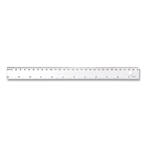 Westcott Transparent Shatter-Resistant Plastic Ruler, Standard/Metric, 12" Long, Clear (45012)