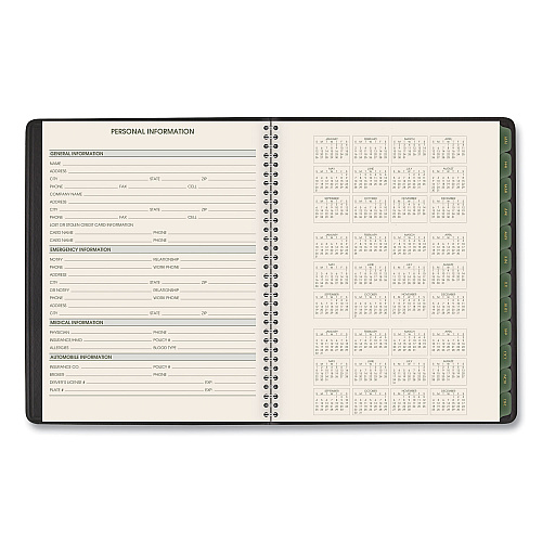 AT-A-GLANCE Recycled Weekly Vertical-Column Format Appointment Book, 8.75 x 7, Black Cover, 12-Month (Jan to Dec): 2026 (70951G05)