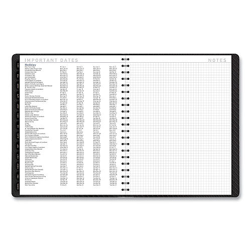 AT-A-GLANCE Contemporary Weekly/Monthly Planner, Vertical-Column Format, 11 x 8.25, Graphite Cover, 12-Month (Jan to Dec): 2026 (70950X45)