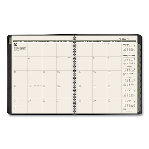 AT-A-GLANCE Recycled Monthly Planner, 11 x 9, Black Cover, 13-Month: Jan 2026 to Jan 2027 (70260G05)
